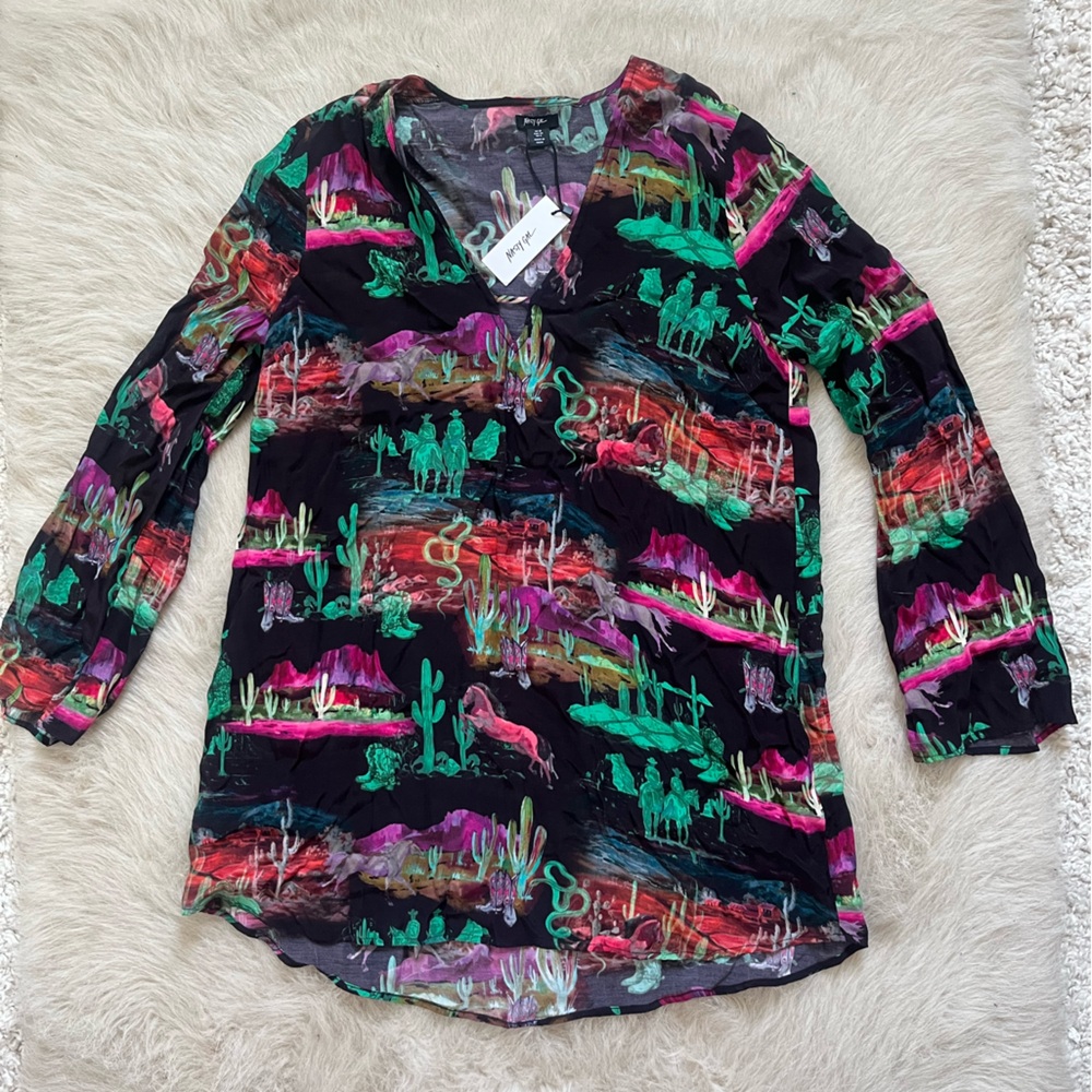 Rodeo Plunge Smock Mini Dress - Picture 10 of 11